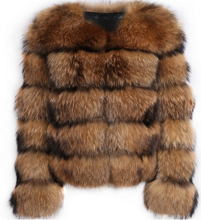 Rhea Faux Raccoon Fur Coat | Celeste Collection
