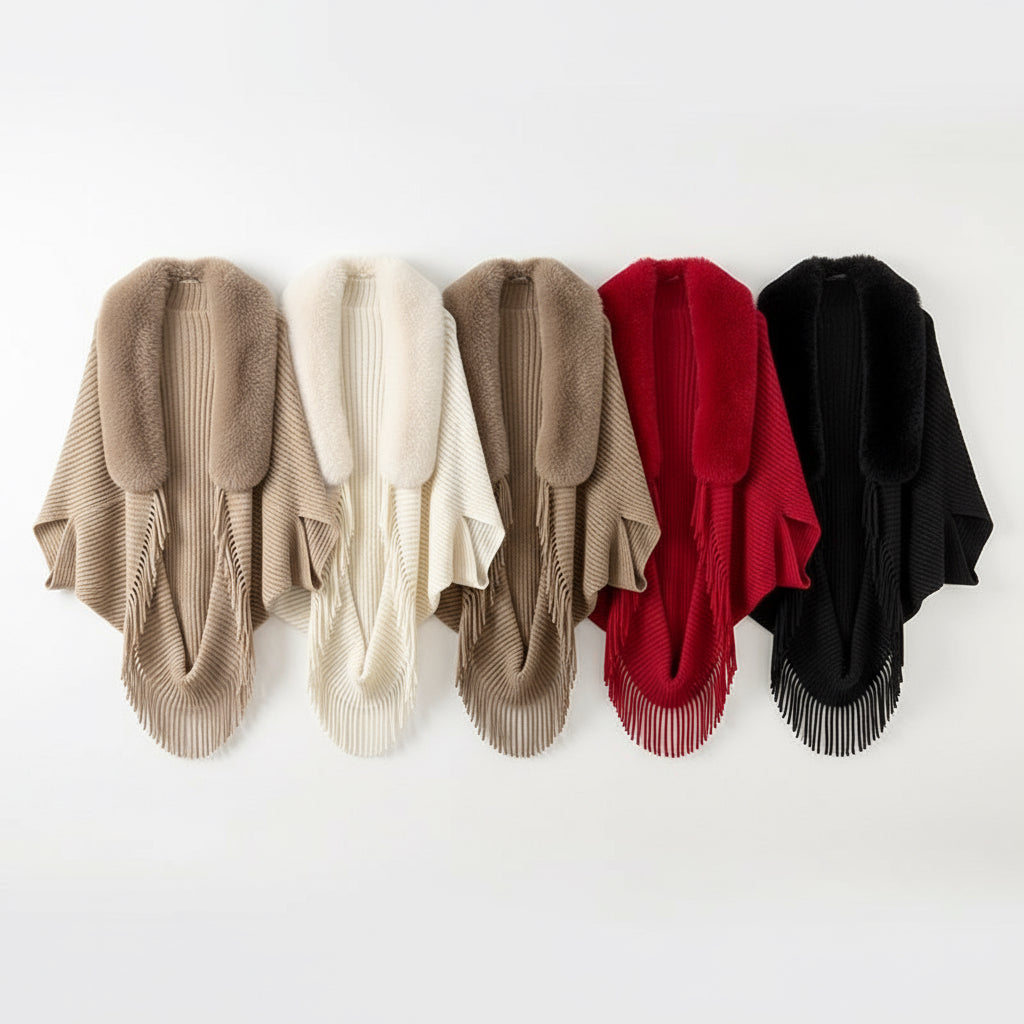 Aveline Knit Cape| Celeste Collection