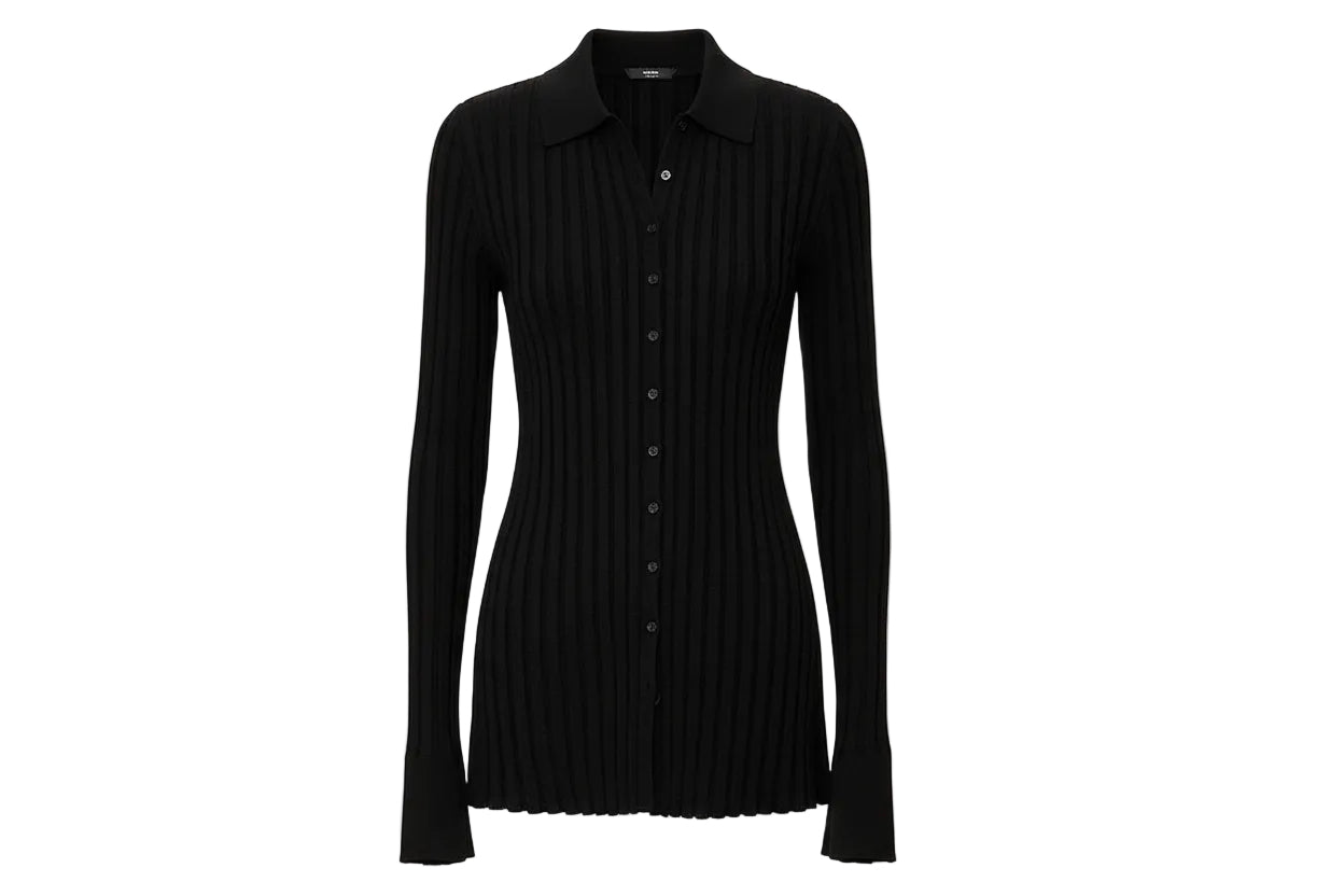 TYRA Ribbed Wool Polo Celeste Collection