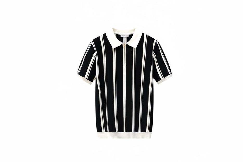 André Striped Polo Shirt | Noir Essence Collection