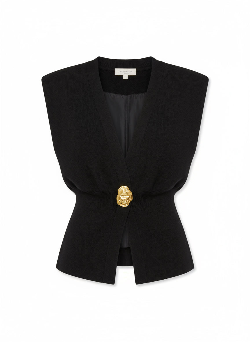 Orlena Gold Knit Vest |  Celeste Collection