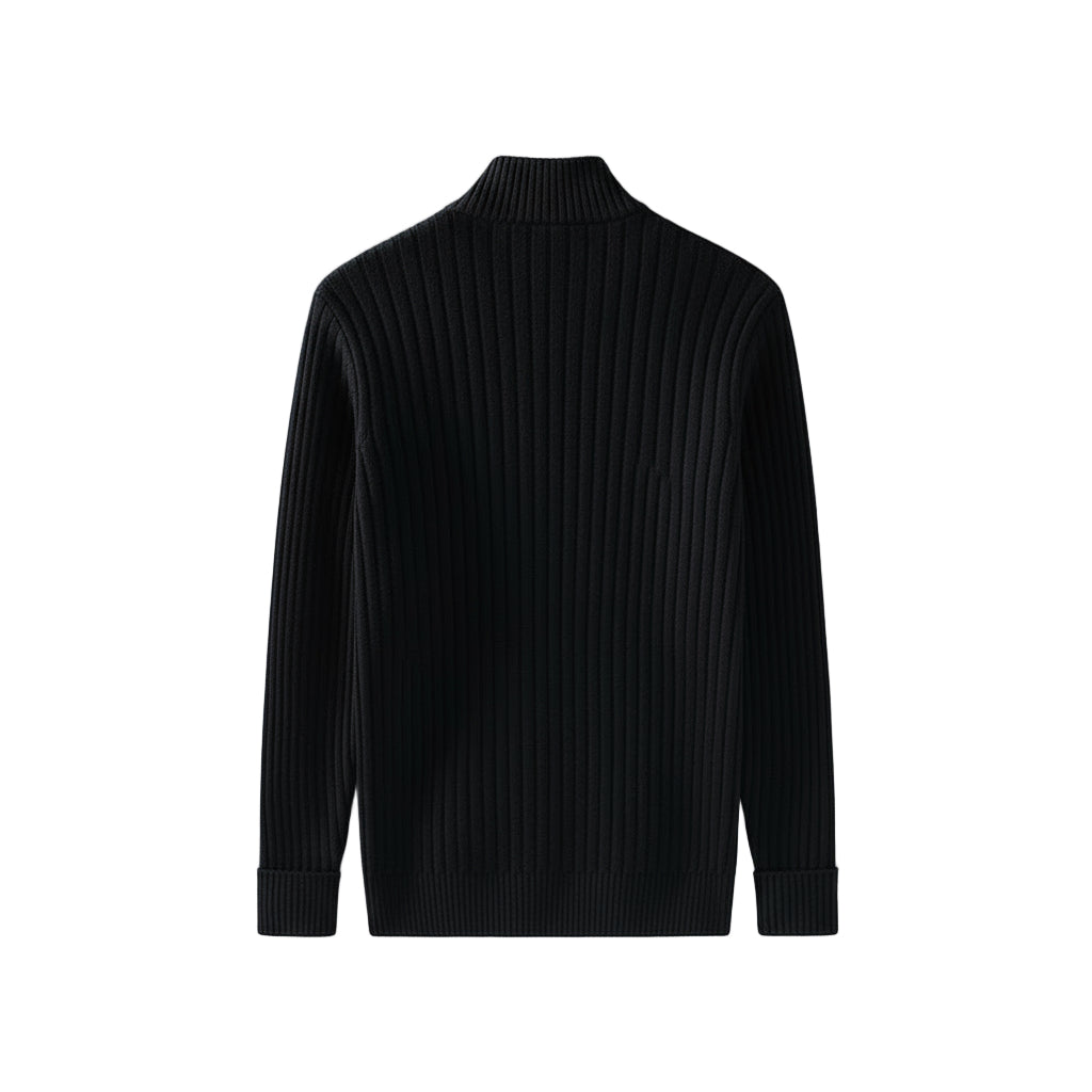 Soren Zipped Sweater | Noir Essence Collection
