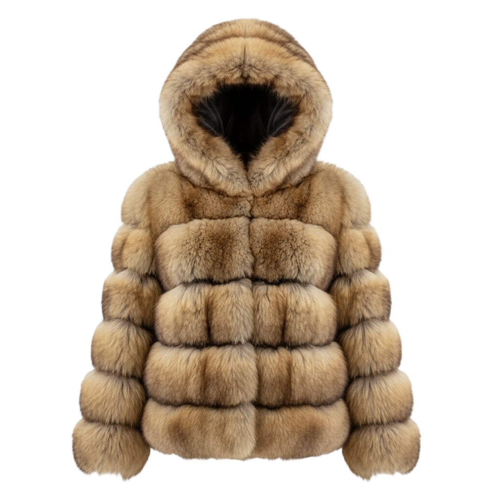 Rhea Faux Raccoon Fur Coat | Celeste Collection