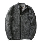 Fleece Lined Half Turtleneck Cardigan | Noir Essence Collection