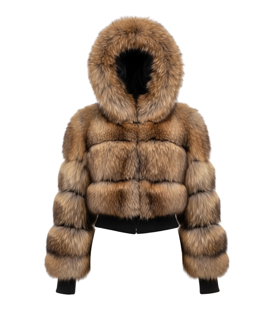 Rhea Faux Raccoon Fur Coat | Celeste Collection