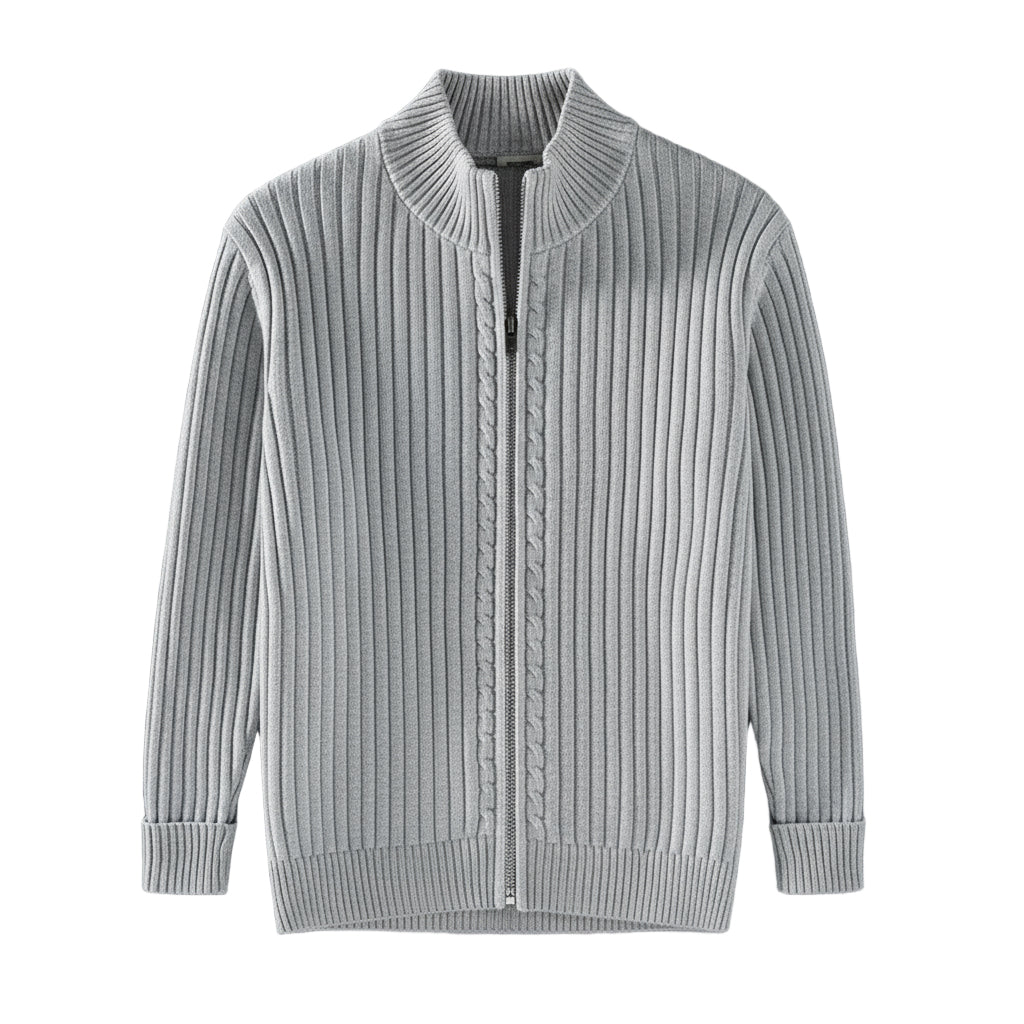 Soren Zipped Sweater | Noir Essence Collection