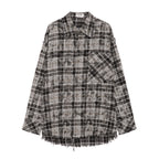 Limited Edition Sanding Plaid Cardigan | Noir Essence Collection
