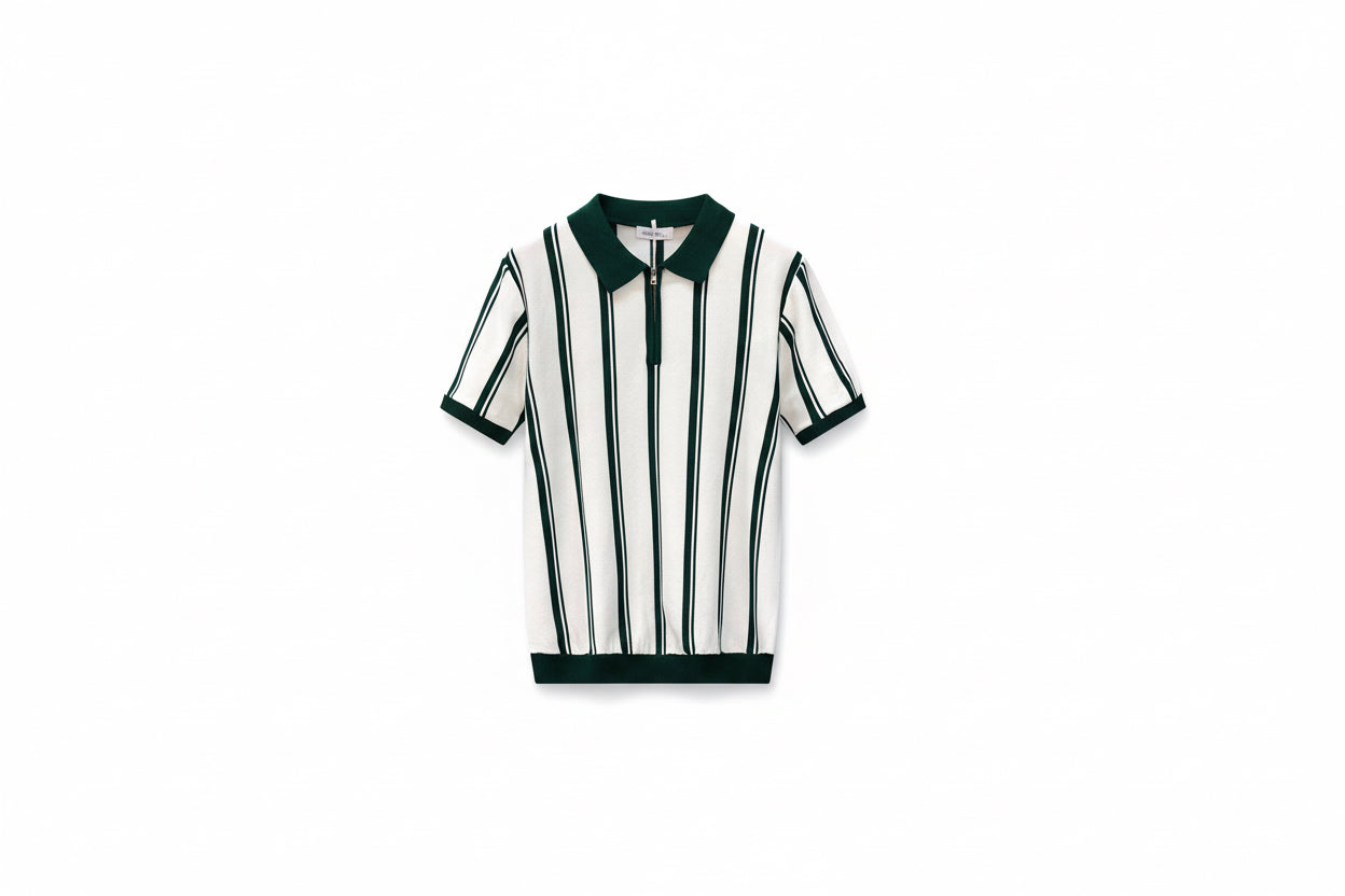 André Striped Polo Shirt | Noir Essence Collection