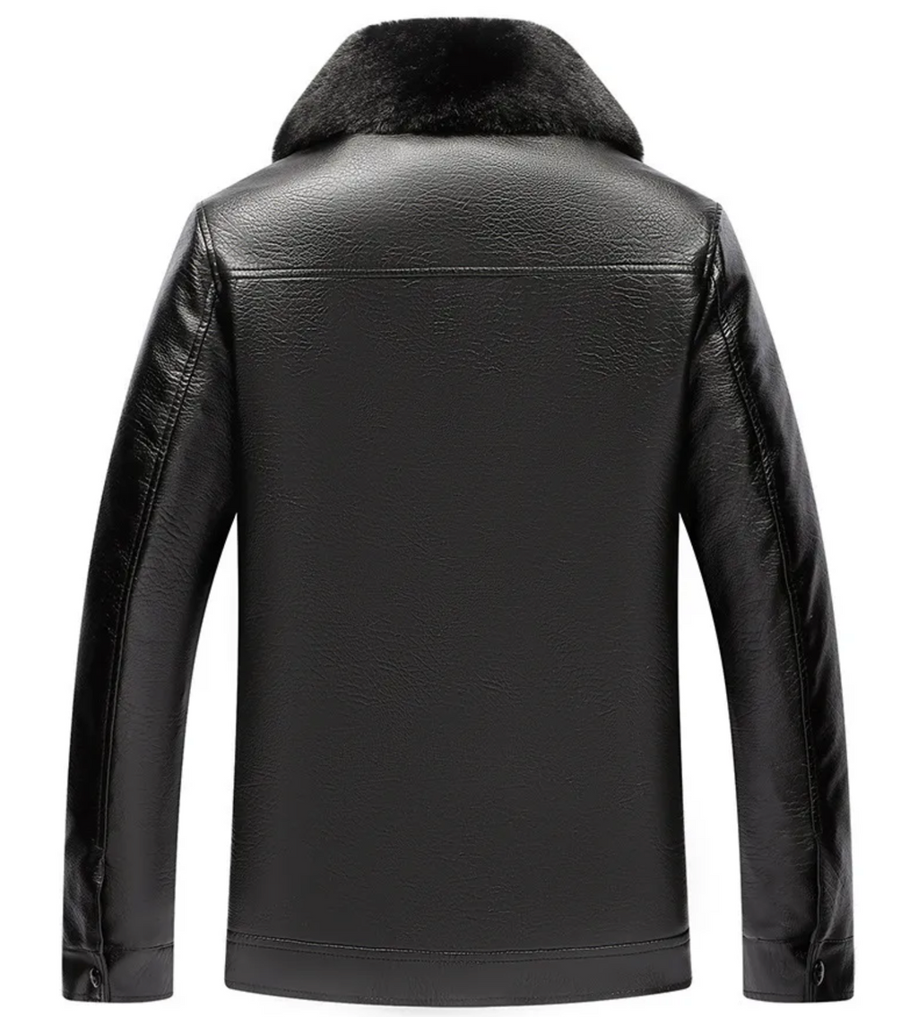 Lucent Soren Leather Jacket | Noir Essence Collection