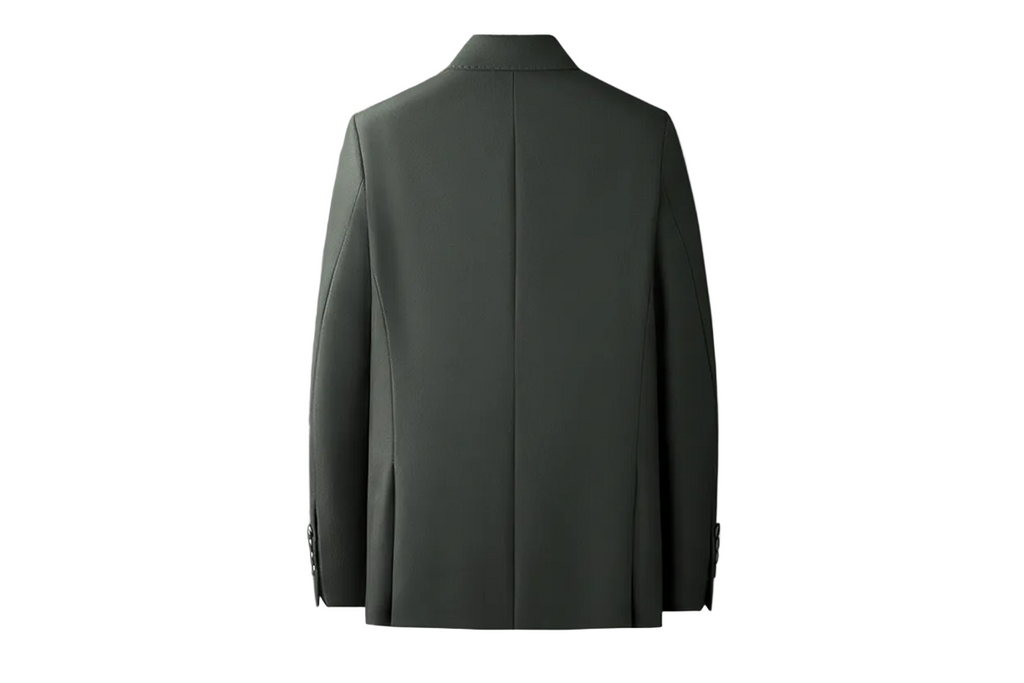 Double-Breasted Slim Suit Jacket | Noir Essence Collection