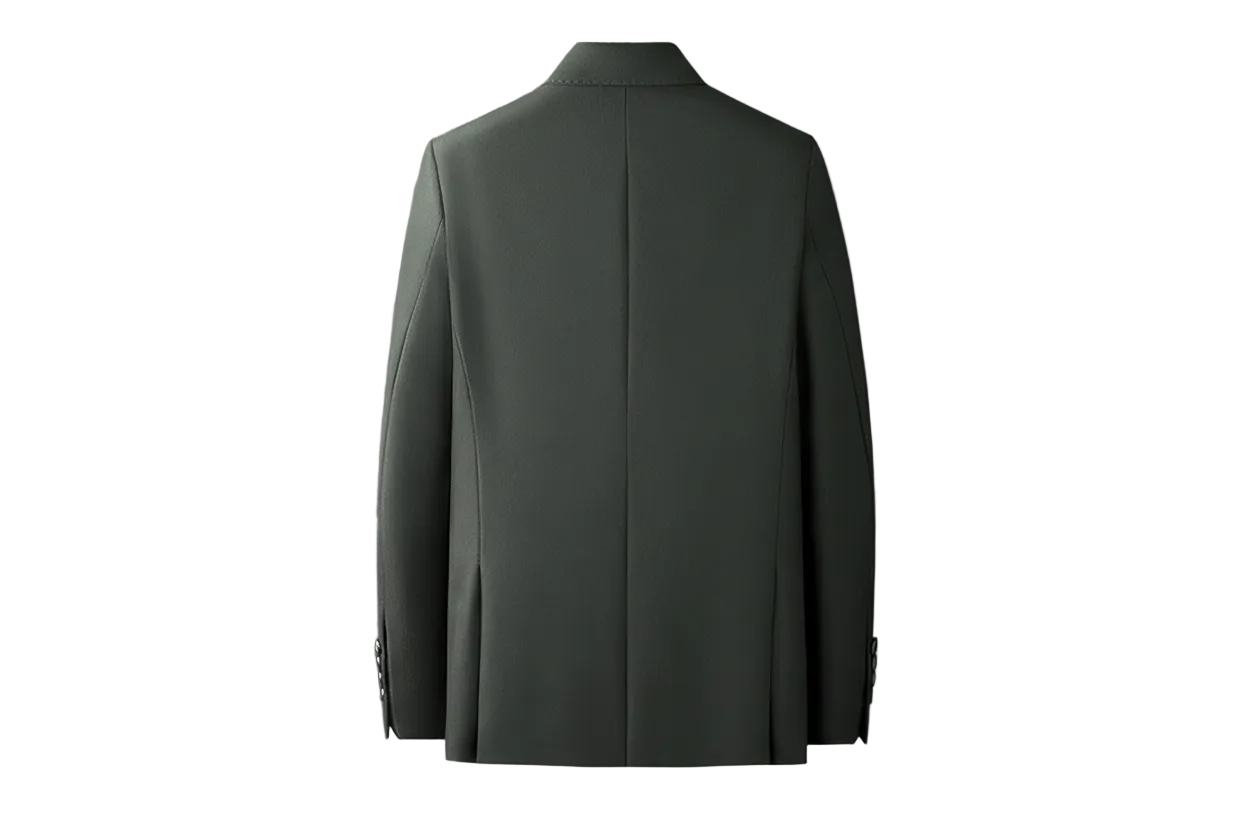 Double-Breasted Slim Suit Jacket | Noir Essence Collection