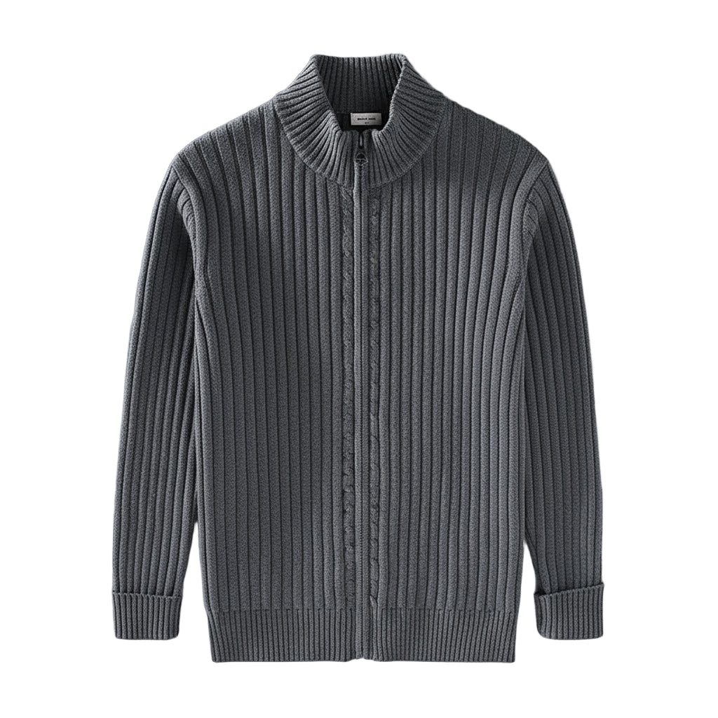 Soren Zipped Sweater | Noir Essence Collection