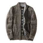 Fleece Lined Half Turtleneck Cardigan | Noir Essence Collection