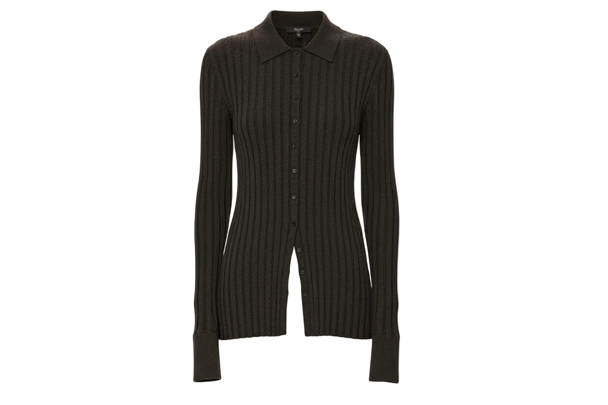 TYRA Ribbed Wool Polo Celeste Collection