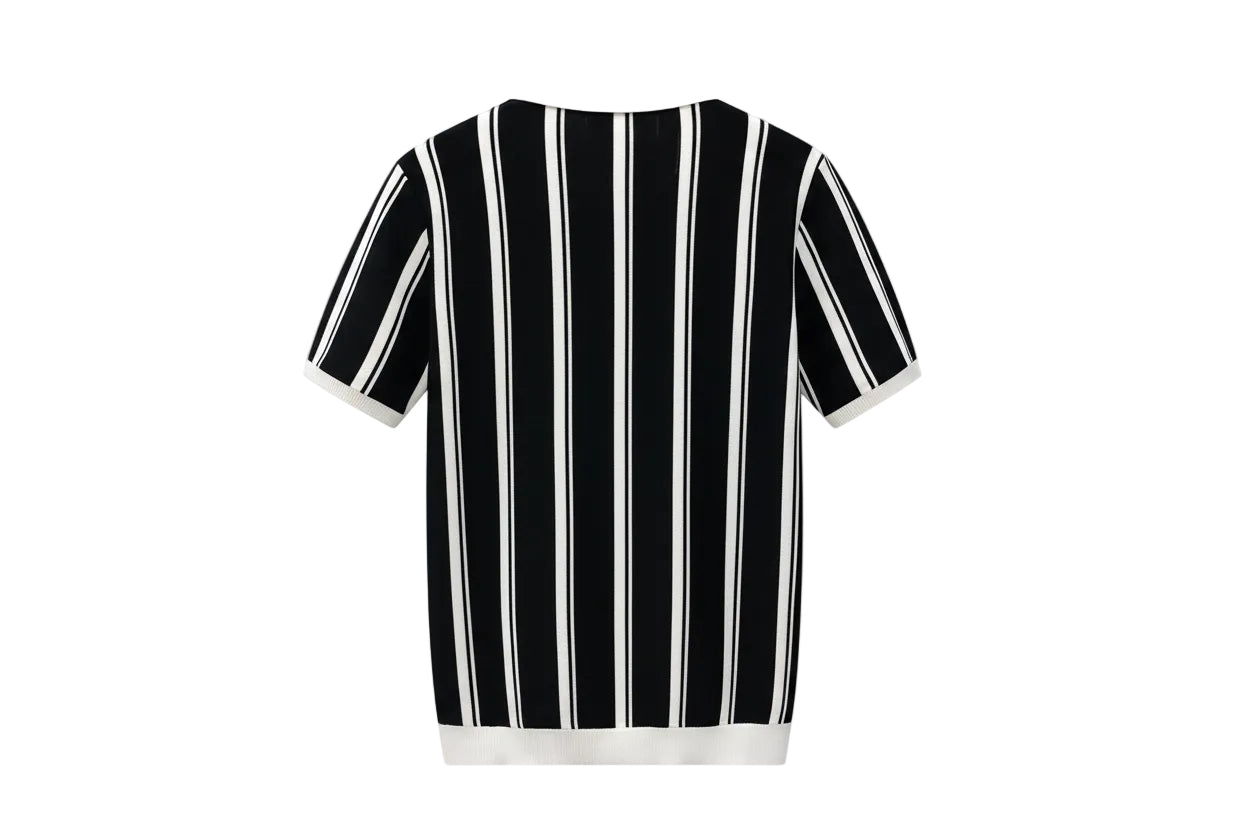 André Striped Polo Shirt | Noir Essence Collection