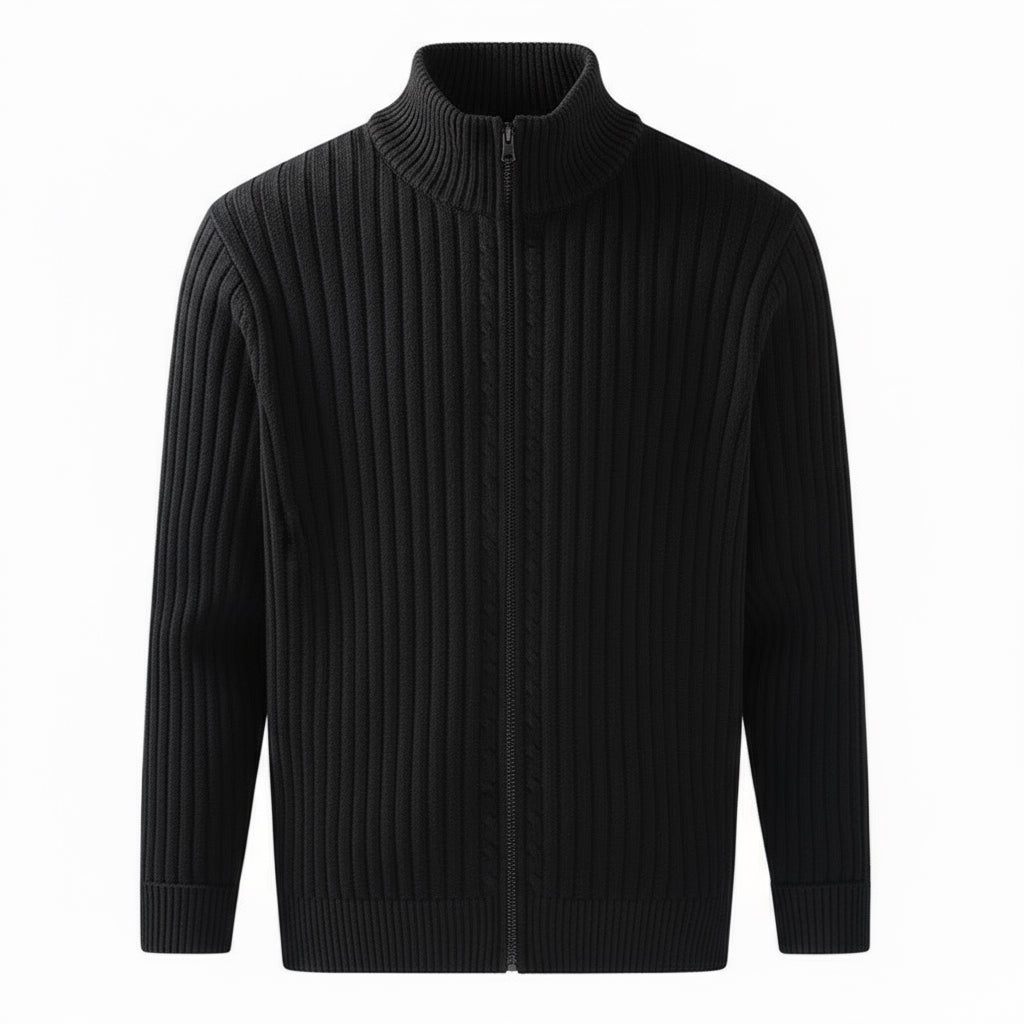 Soren Zipped Sweater | Noir Essence Collection