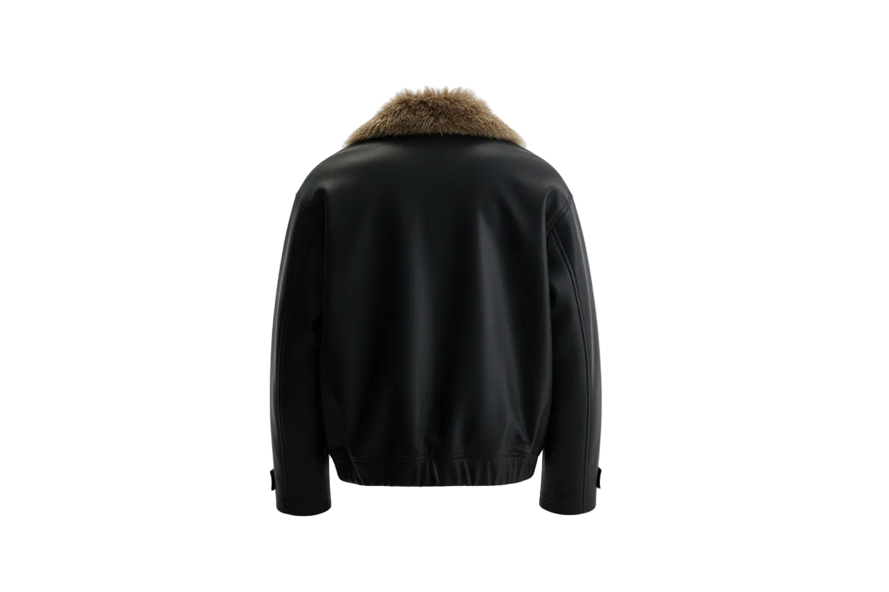 Toma Shearling Leather Jacket | Noir Essence Collection